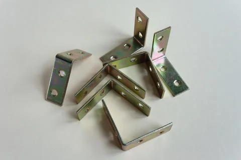 Galvanized hinge which are used for the production of soft furniture Stock Photos