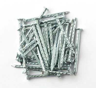 Galvanized iron nails Stock Photos