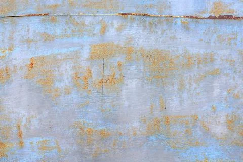 Galvanized steel sheet texture with rust spots and aged rivets Stock Photos