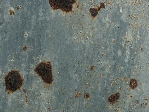 Galvanized steel surface with rust spots Stock Photos