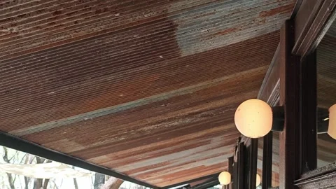 Galvanized tin roofing sheet. Old rusty style. Stock Footage 306995471