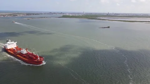 Galveston Ship Channel 스톡 동영상 199836231