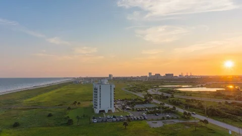 Galveston Sunset TL Stock Footage 115260128