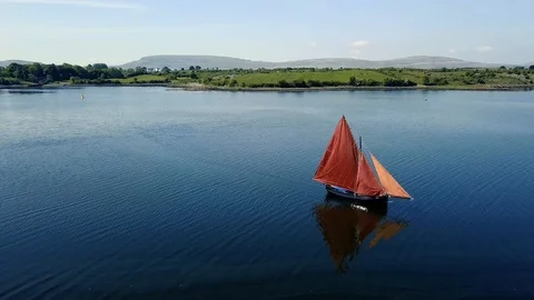 Galway Hooker sailboat Stock Footage