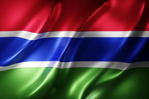 Gambia 3d flag Stock Illustration