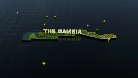 The Gambia 3D Map With Animation Stock Footage 311333279