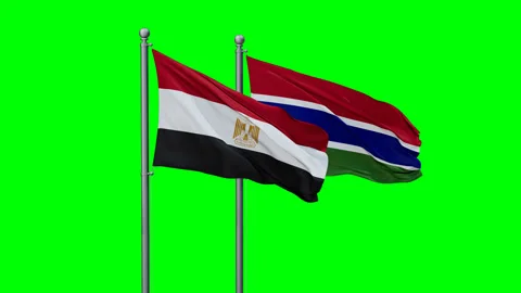 Gambia and Egypt flags Stock Footage 290088049