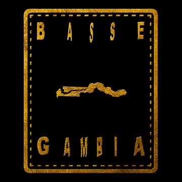 Gambia Basse Seal Map Design Stock Illustration