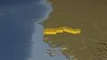 Gambia extruded. Bumps. 4k or 4k+ Resolution