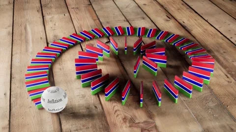 Gambia Flag - Affected by Inflation Stock Footage 321601002