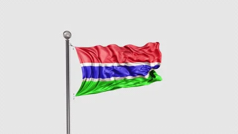 Gambia Flag  Animation Loop Include Alpha 3D Rendering Stock-Footage 283093872