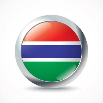 Gambia flag button Stock Illustration