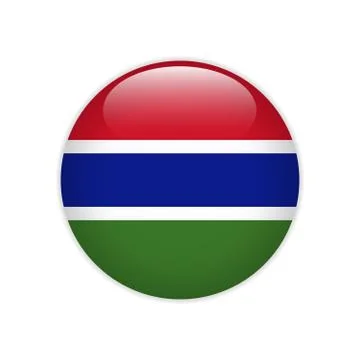Gambia flag on button Illustrazione stock