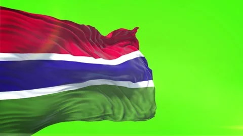 Gambia Flag in Green Screen Stock Footage 328532871