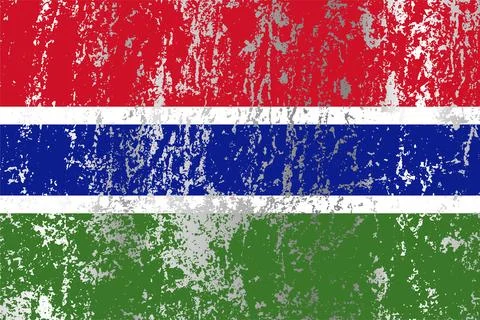 Gambia flag with grunge effect. Stock Illustration