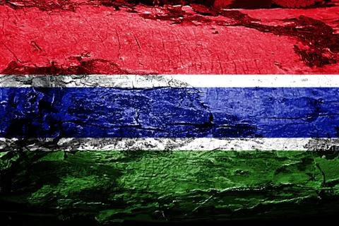 Gambia flag with grunge texture Stock Illustration