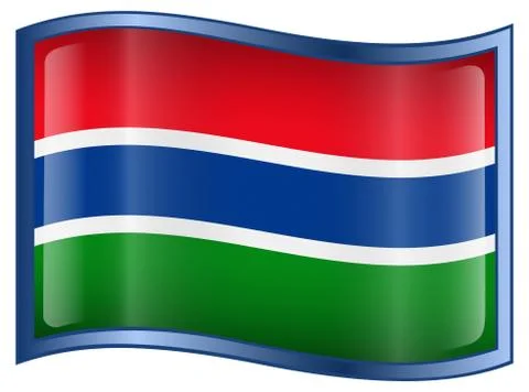 Gambia flag icon. 库存插图