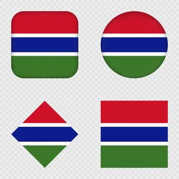 Gambia Flag Icons Pack. Vector illustration. Stock Illustration