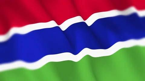 Gambia Flag Seamless Loop 4k 60fps on Sky Background Stock Footage 340346540