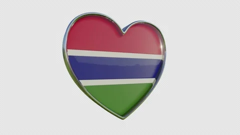 Gambia Flag in the Shape of 3D Heart. Stock Footage 142678320