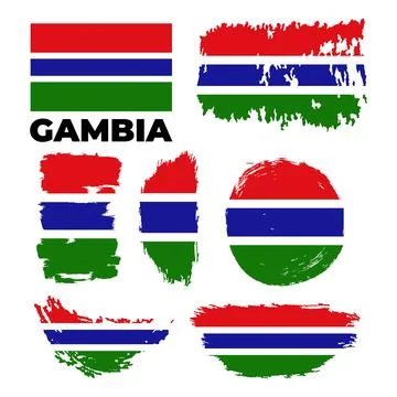 Gambia flag Vector illustration Independence day of Gambia. Stock Illustration