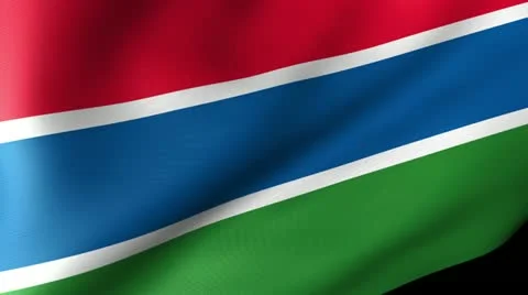 Gambia Flag Waving Video stock 12205511