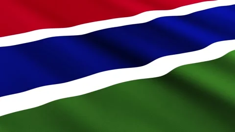 Gambia Flag Waving Gently in the Wind, Waving Flag Background Stock Footage 309285085