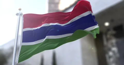 Gambia-flag-waving-seamless-loop-4k-60fps Stock Footage 332155682