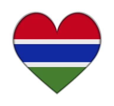 Gambia heart flag vector Stock Illustration