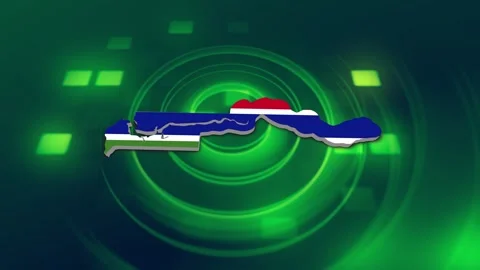 Gambia Map and Flag Background Stock Footage 344027921