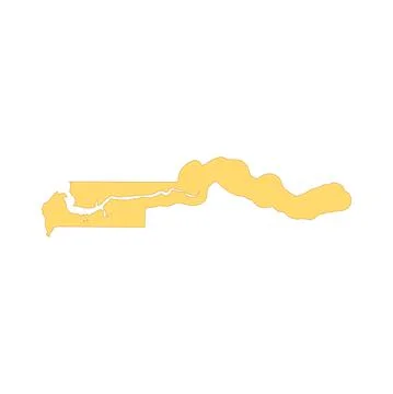 Gambia map color line element. Border of the country. Stock-Illustration