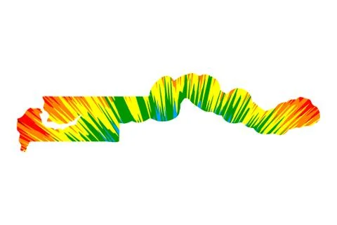 Gambia - map is designed rainbow abstract colorful pattern, Republic of The G 스톡 일러스트