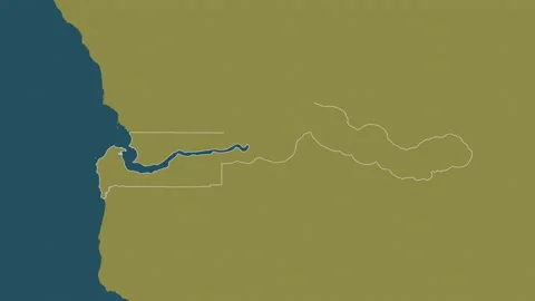 Gambia map - drive. Regions. Pattern. Stock Footage 148207015