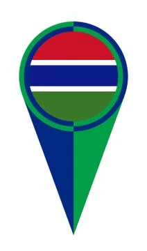 Gambia Map Pointer Location Flag Illustrazione stock
