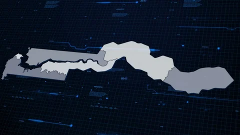 Gambia network map Stock Footage 87977833