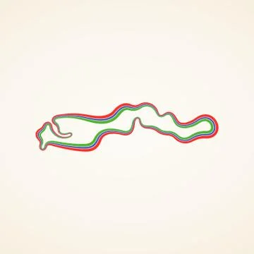 The Gambia - Outline Map Stock Illustration