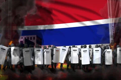 Gambia protest fighting concept 스톡 일러스트