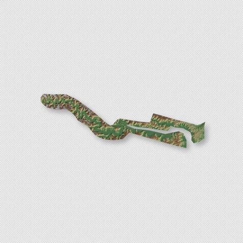 Gambia Rotating 3D Relief Map Seamless Loop, Alpha Channel 4K Stock Footage 340717238