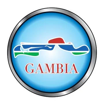 Gambia Round Button Stock Illustration