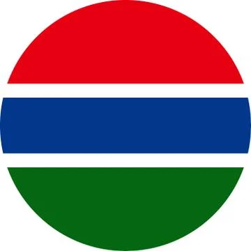 Gambia round flag icon vector illustration Stock Illustration