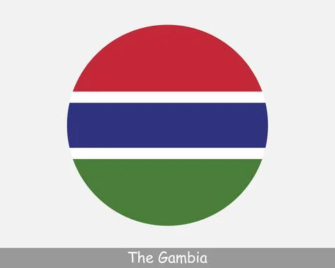The Gambia Round Flag Stock Illustration