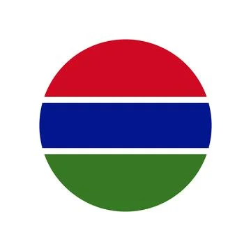 Gambia vector flag circle on white background Stock Illustration
