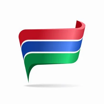 Gambian flag map pointer layout. Vector illustration. 스톡 일러스트