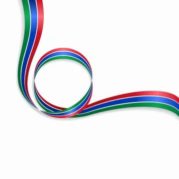 Gambian wavy flag background. Vector illustration. Stock Illustration