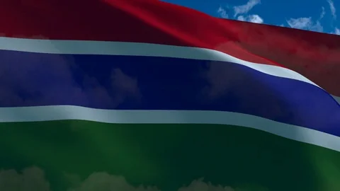 Gambia's flag waving Vídeo Stock 72459802