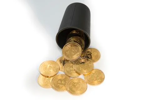 Gamble with bitcoin cryptocurrency coin Фото