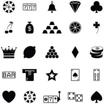 Gamble icon set Stock Illustration