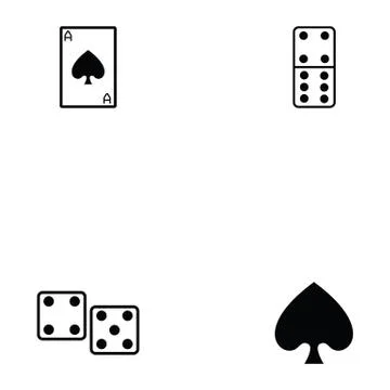Gamble icon set Illustrazione stock