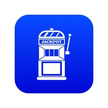 Gamble machine icon digital blue 스톡 일러스트