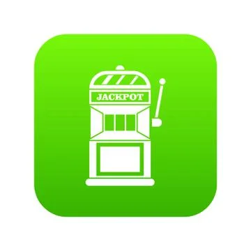 Gamble machine icon digital green 스톡 일러스트